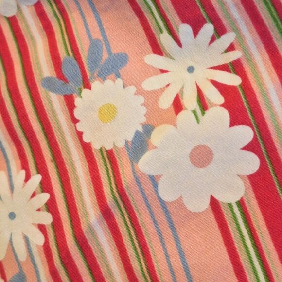 Duck Head Pink Striped Floral Daisy Stretch Skirt Women Size 20W Cotton Spandex - Picture 3 of 15